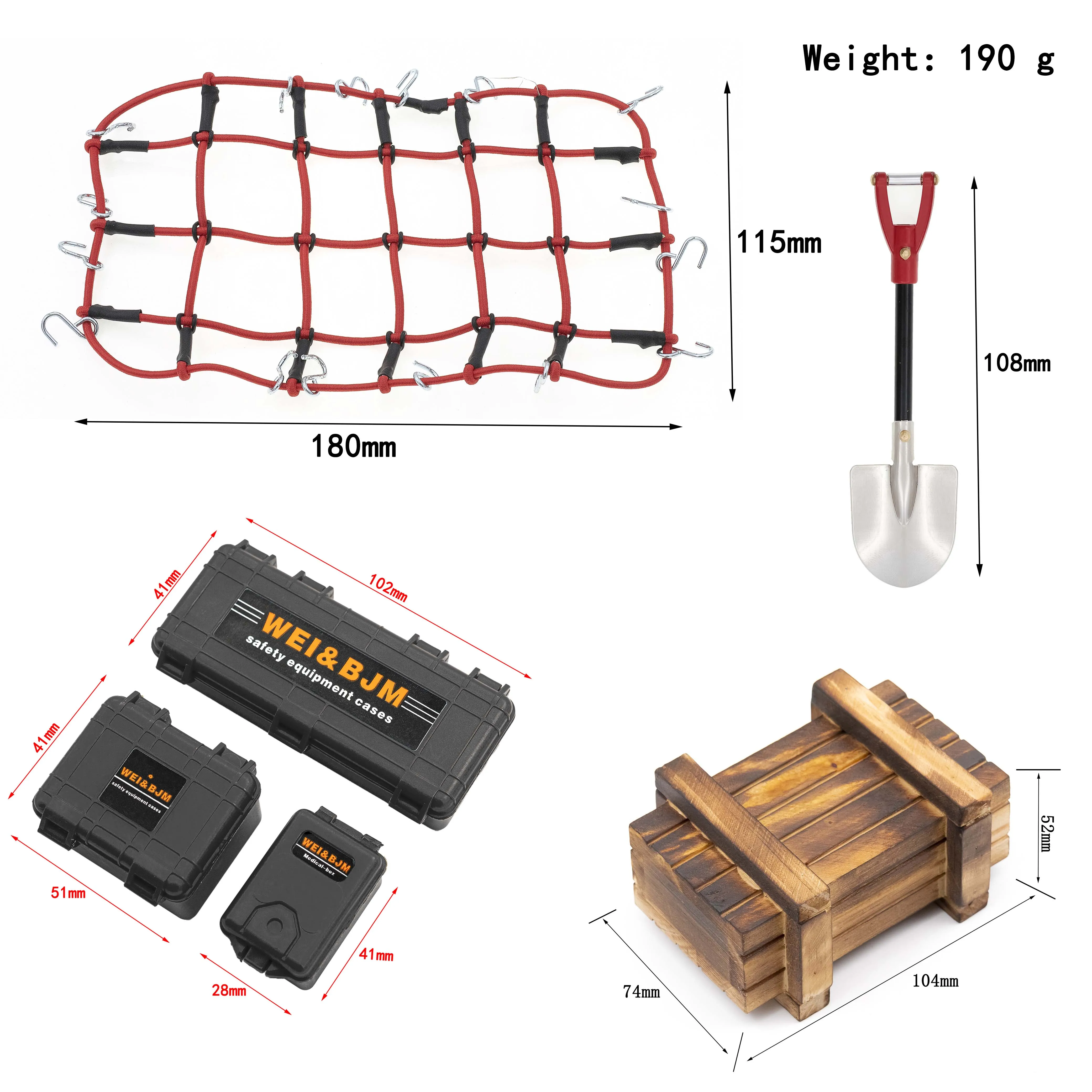 Accesorios decorativos para RC juego de equipaje de simulación de coches, Axial Scx10 Tamiya Cc01 Traxxas partes D90 D110 1:10