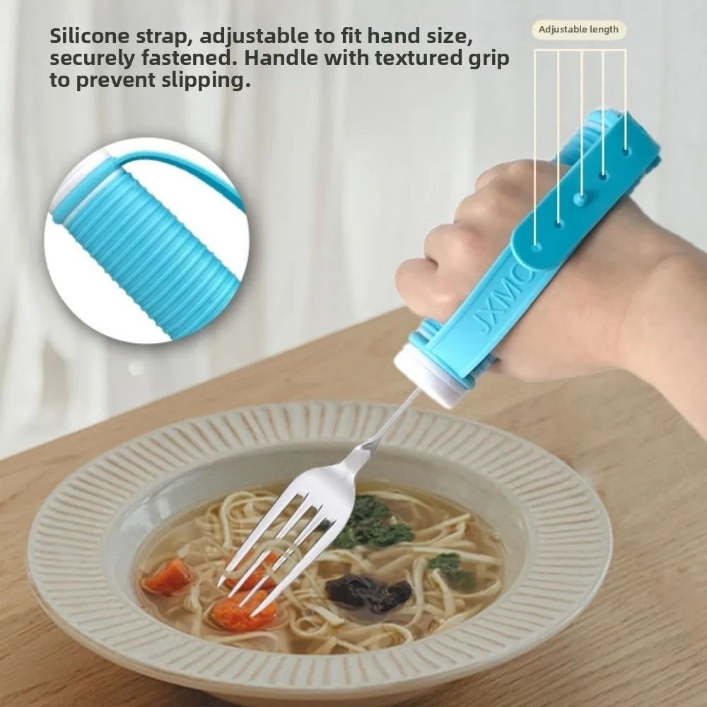 Anti-Shake Elderly Auxiliary Tableware Angle Adjustable Safe Feeding Stainl Steel Fork and Spoon Lightweight Ergonomic