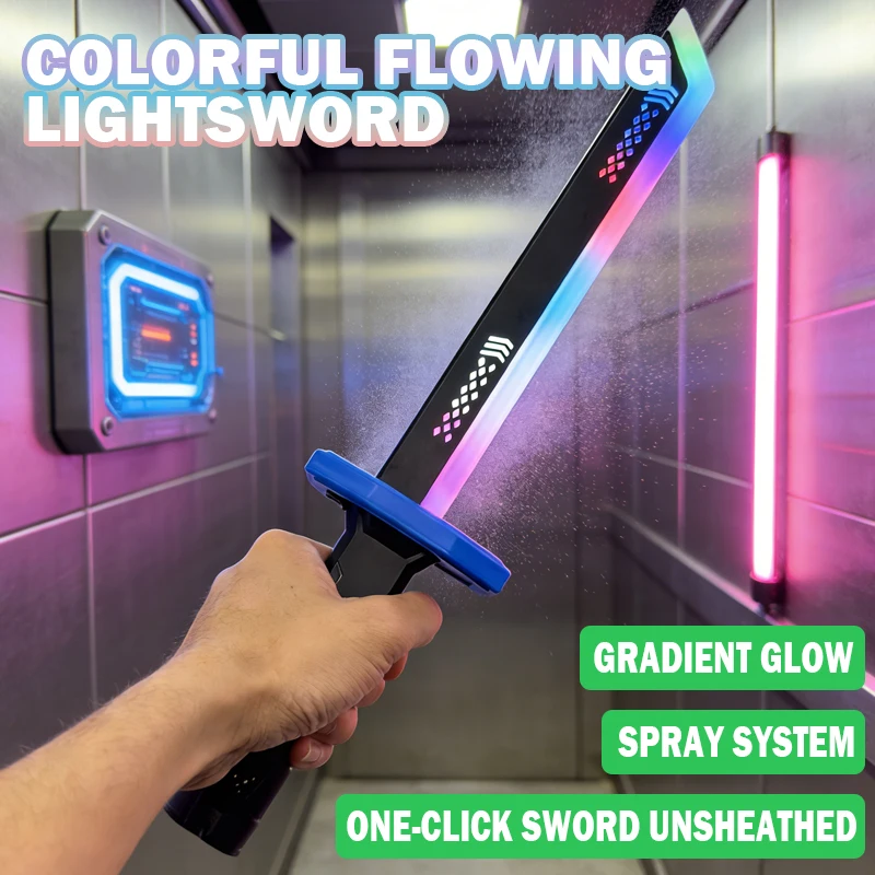 

Светящийся игрушечный меч с разноцветной LED-подсветкой, светящийся меч для косплея, игрушка для вечеринок, интерактивная игрушка для всей семьи, подарок для взрослых