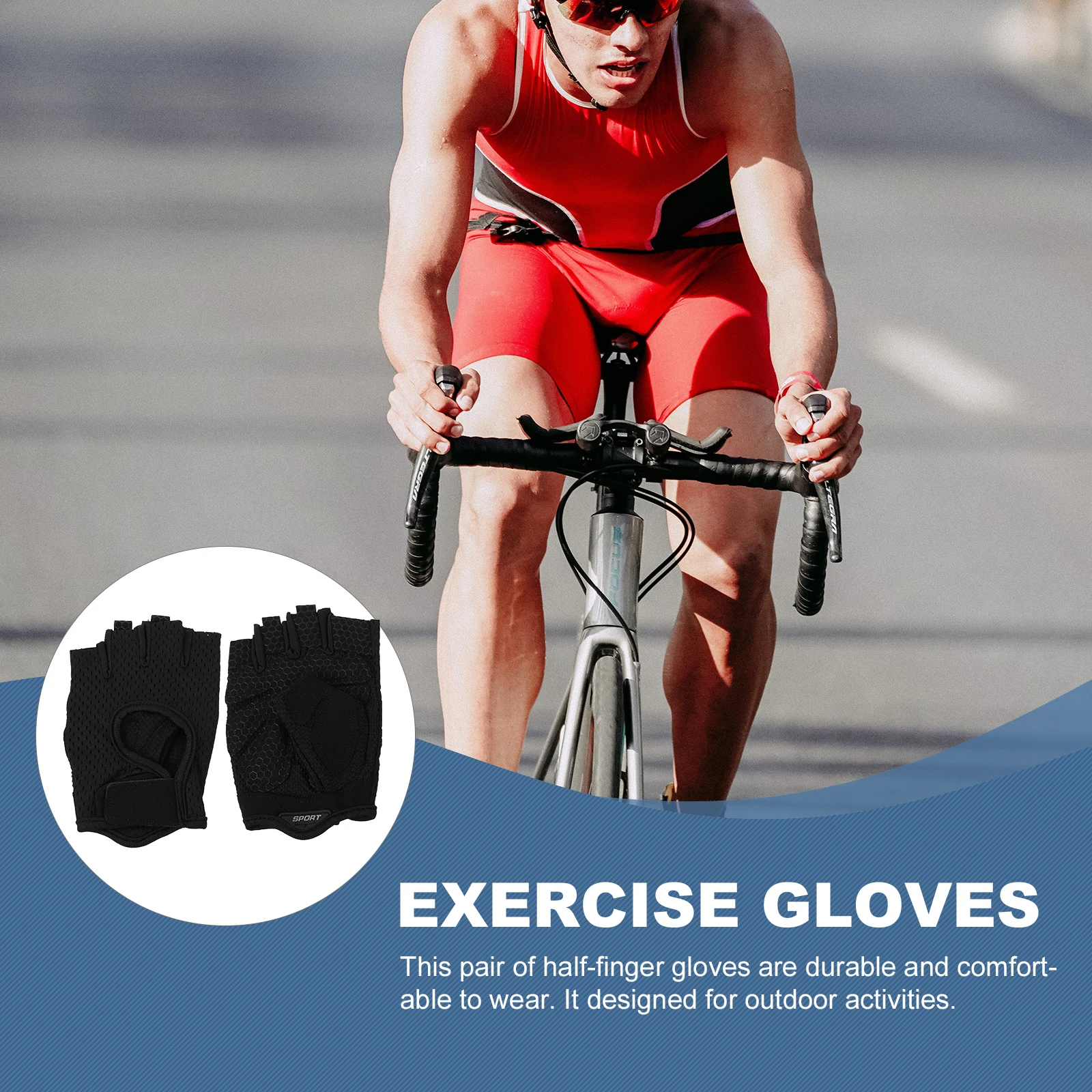 

Anti slip Shock Absorbing Gloves Half Finger Breathable Riding Sports Gloves for Men Women Cycling Palm Protection