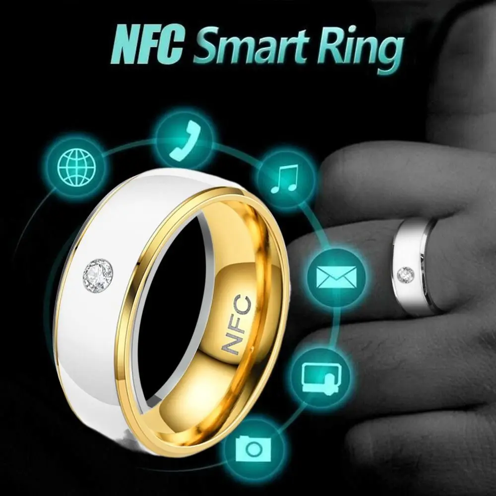 NFC Smart Ring Stainless Steel Multifunctional Wearable Connect Finger Digital Ring Waterproof Magic Wear for Android Phone