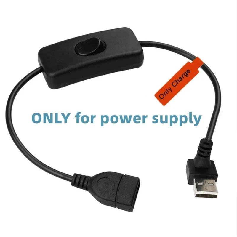 USB 2.0 A Male To Female 90 Angled Right/left/down/up Extension Charging Charger Data Cable with ON/Off Switch for Laptop LED