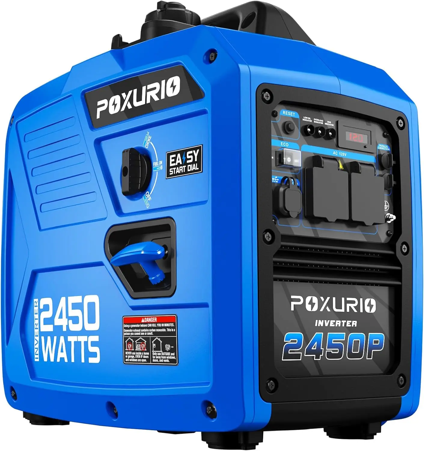 

Портативный инверторный генератор мощностью 2450 Вт для кемпинга и автофургонов, сверхтихий газ с питанием от 8,3 часа работы