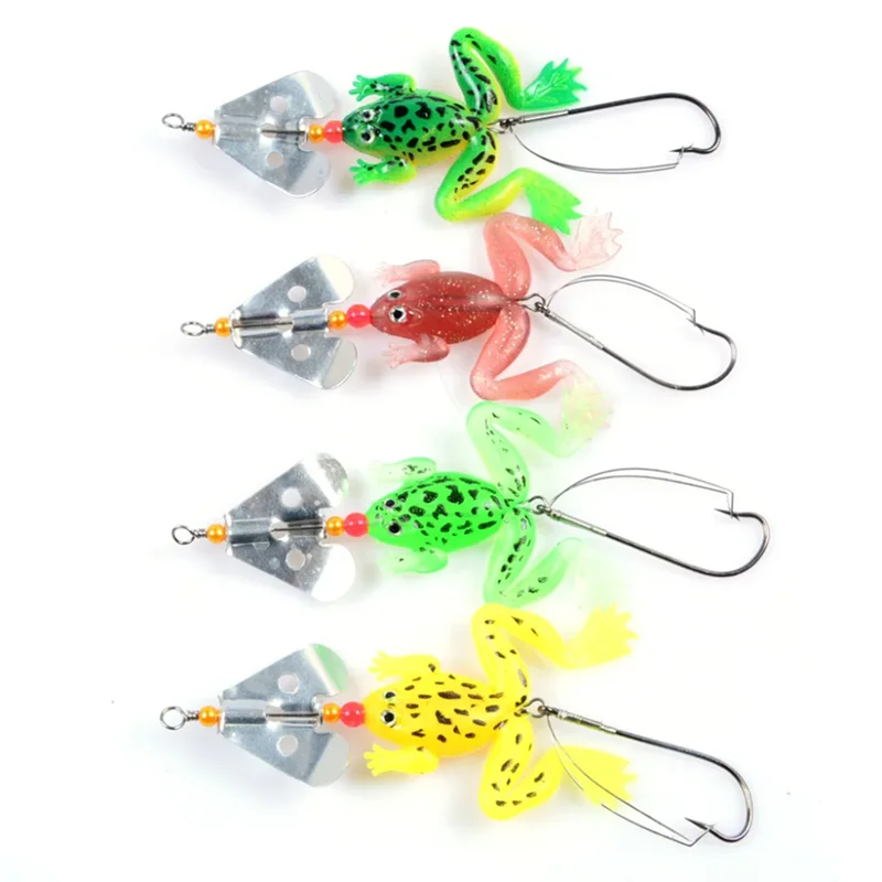 

DHYJSFDC 9cm 6.2g Frog Silicone Bait Fishing Soft Lure Spinner Squid Thunder Frog Jig Spoon Trolls Soft Bait Sea Ice Fishing