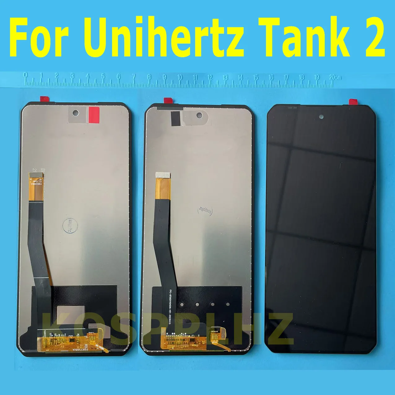 KOSPPLHZ Gut getestet für Unihertz TANK 2 TANK 2 Telefonbildschirm LCD Front Touch Glas Ersatz für Unihertz TANK 2 LCD-Display