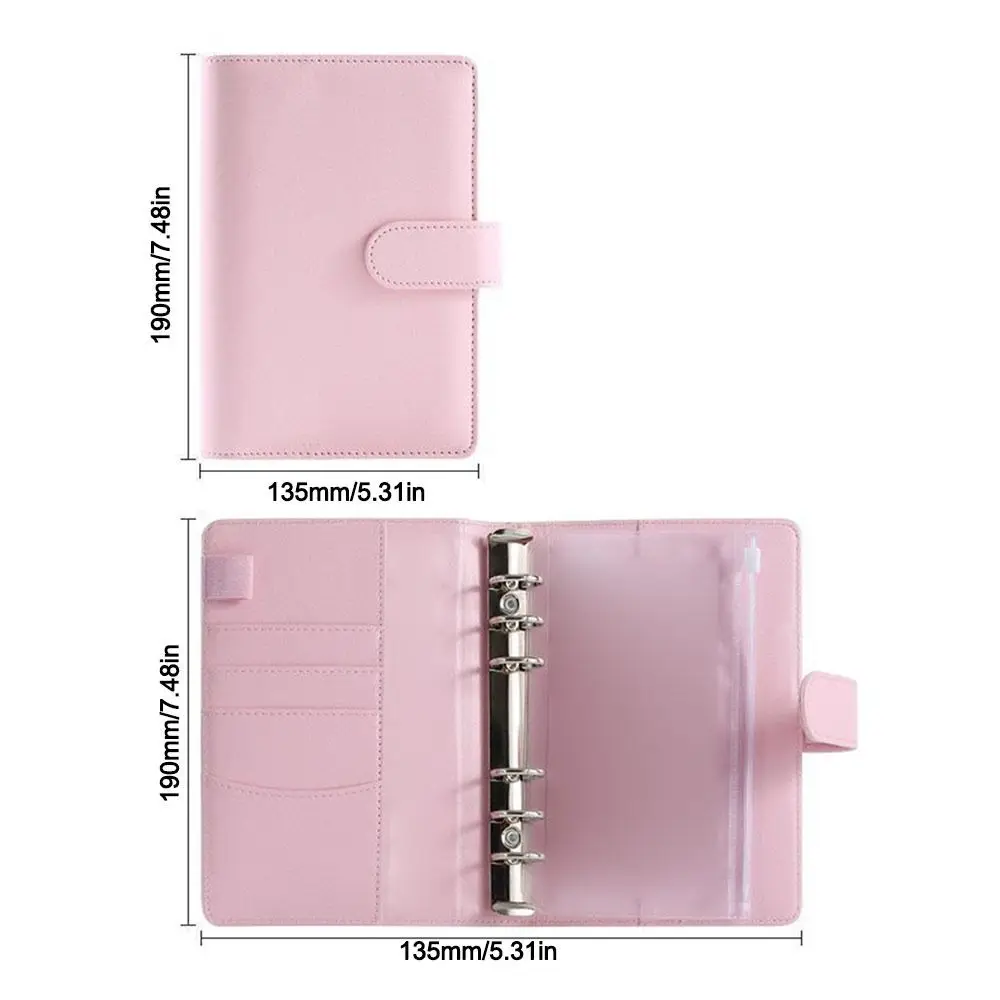 المحمولة A6 الميزانية النقدية Binde مع مشبك إغلاق مغناطيسي بو دفتر الموثق مع مغلفات سستة غطاء دفتر الملاحظات مجلة