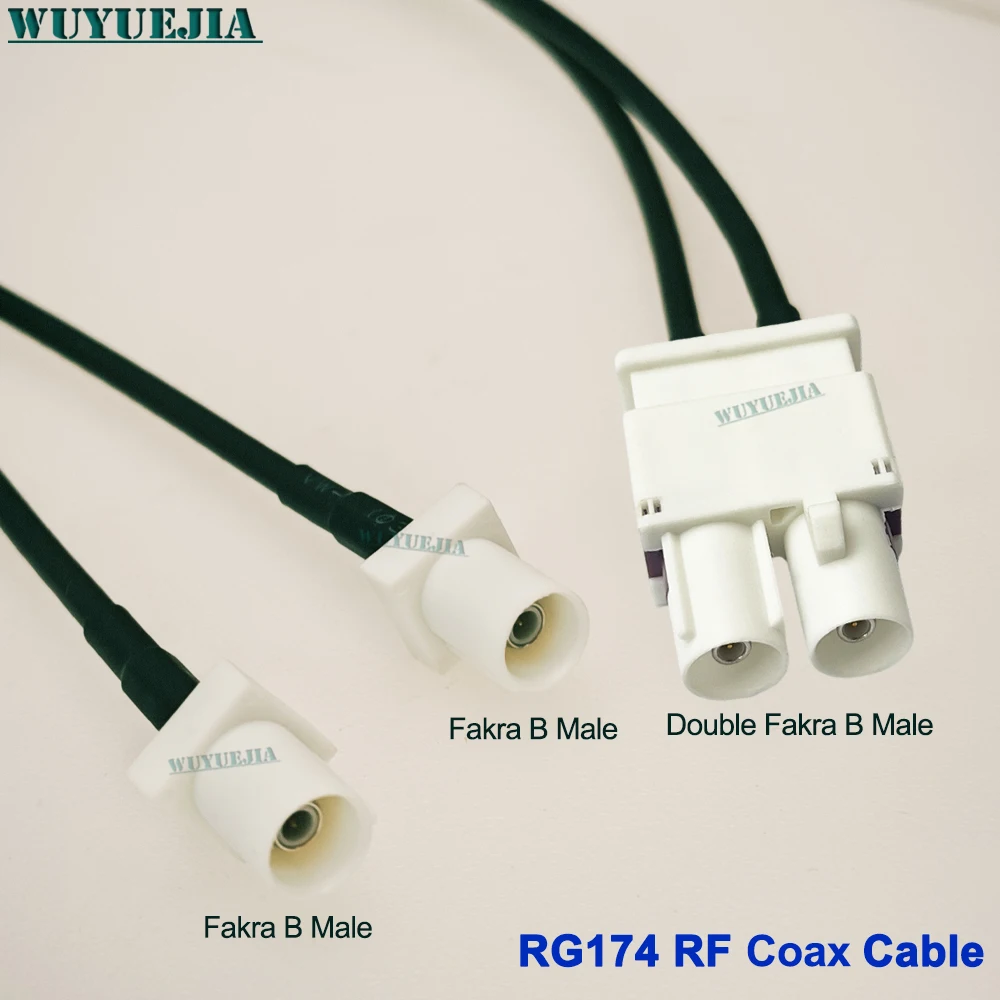 Fakra B Twin Male to 2X Fakra B Male 50 Ohm RG174 RF Coaxial Cable For Car Antenna Auto Wireless Communication Connection Wire
