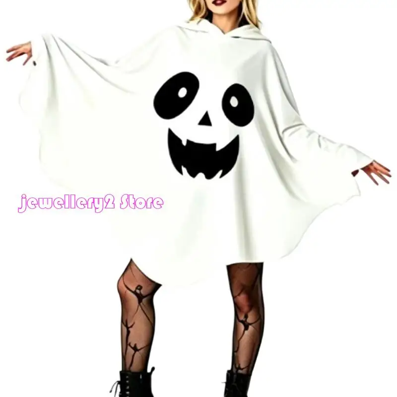 Hooded Ghost Poncho Costume – detail image 2
