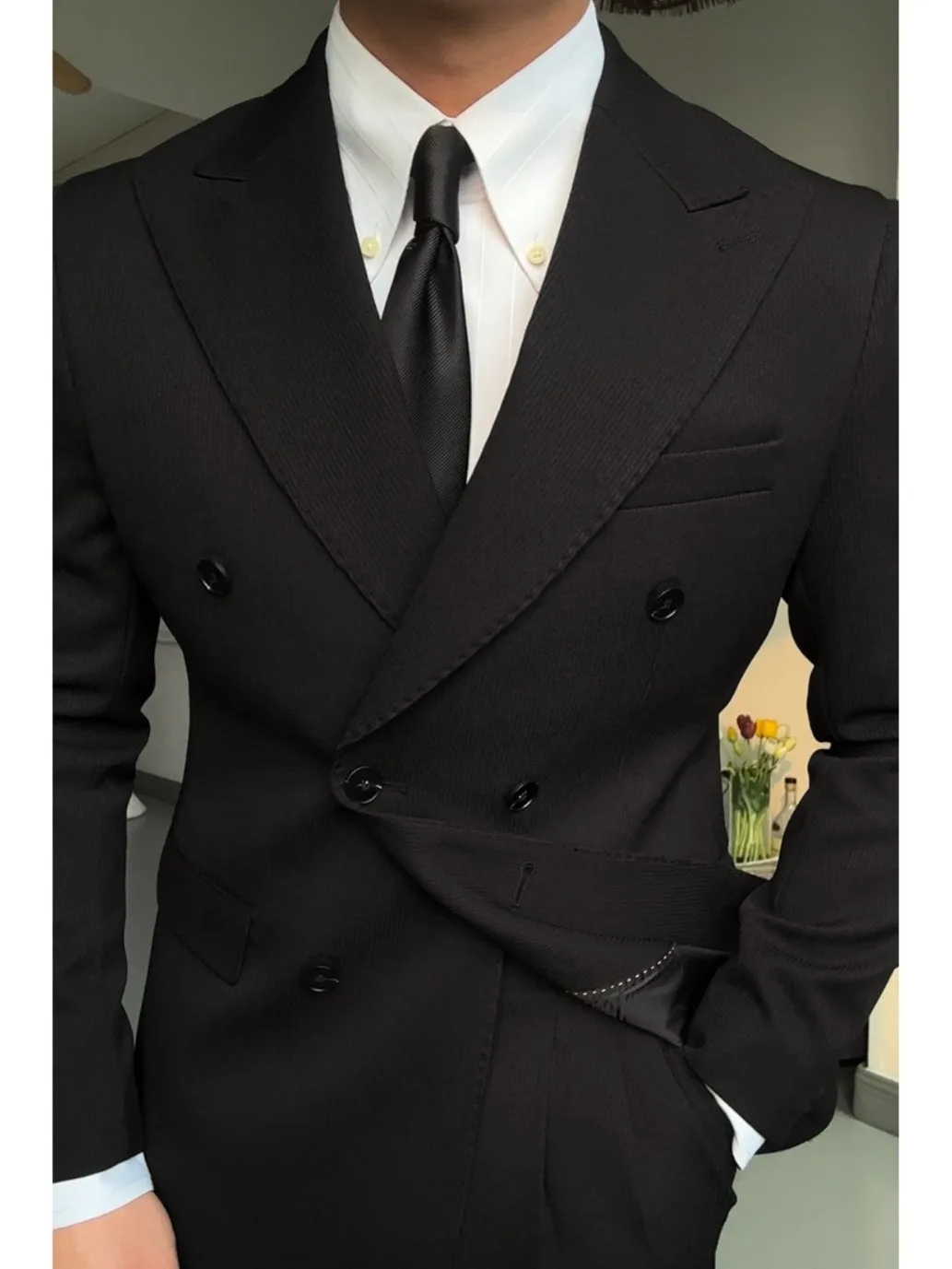 

New Product Fashion Suit Jacket Men's Jacket Linen Jacket Regular Slim Fit Comfortable Large Pocket Double Button Suit Jacket