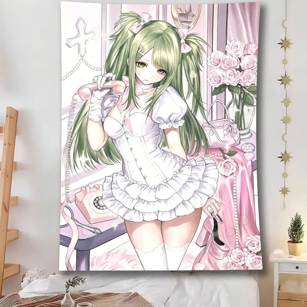 1pc K-Kamichama K-Karin Chu 1 Tapestries Kawaii Anime Girl Tapestry Room Dormitory Tapestry Wall Decoration Poster Tapestry