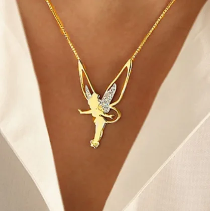 

New Angel Wing Necklace Rhinestone Fashion Charm Jewelry