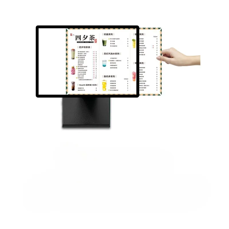 Milk tea shop menu display board led ordering light box price list design desktop billboard