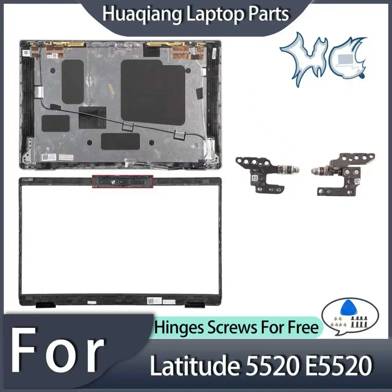 

Новинка для Latitude 5520 E5520 5521 Precision 3560 3561, верхняя крышка ЖК-дисплея 094D8X, петли передней панели, ремонт деталей для ноутбука