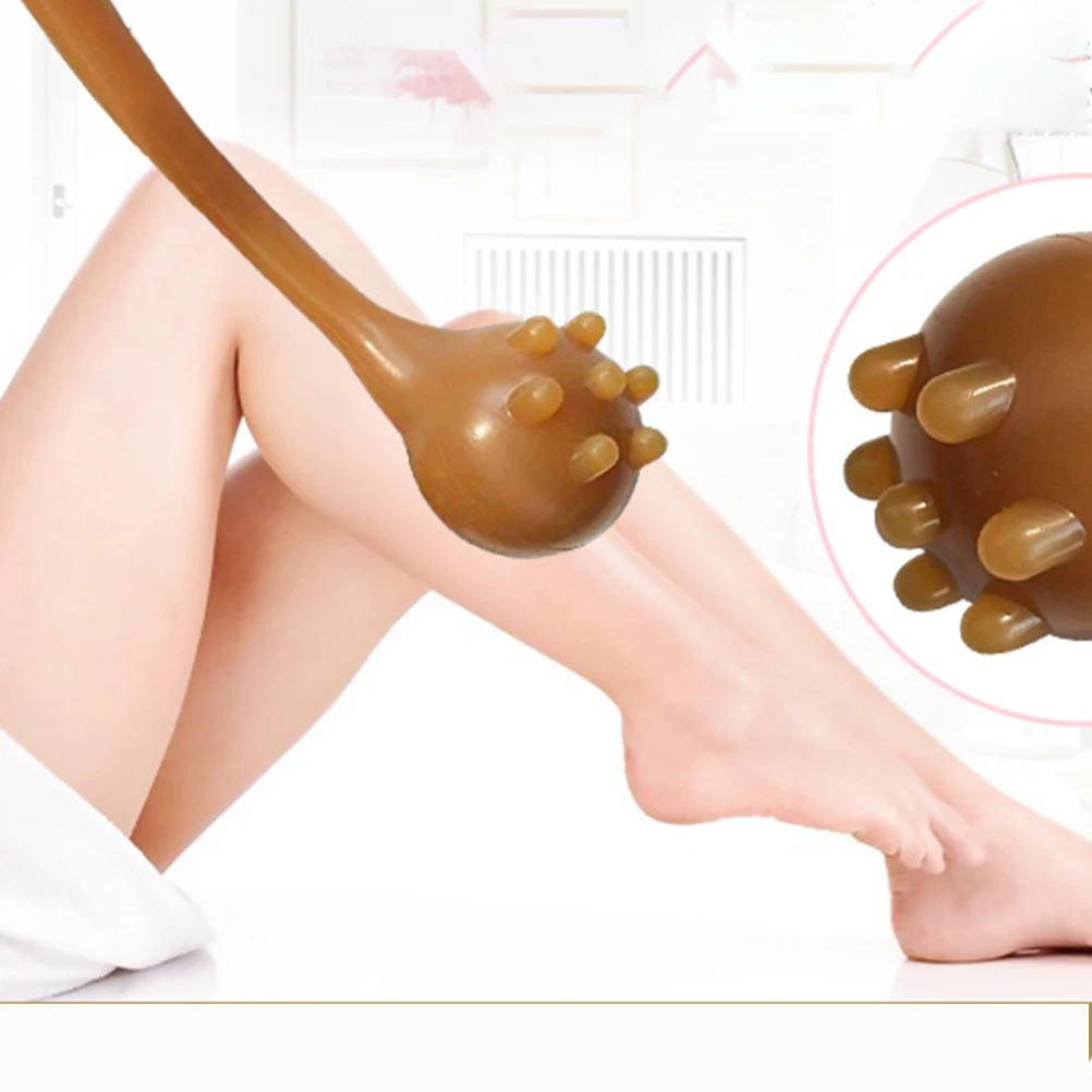 

Multifunctional Fitness Massage Hammer Durable Plastic Therapy Rod Stress Relief Back Shoulder Neck Massager For Elderly Brown