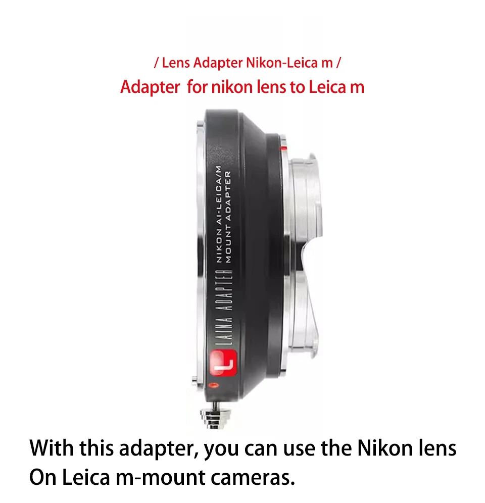 Adaptador LAINA AI-LM para Lentes Nikon F AI AIS a Cámaras Leica M M9 M10 M11, Compatible con Techart