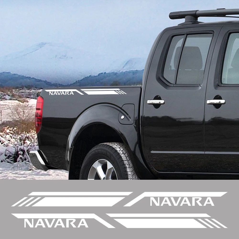 Car Trunk Side Sticker For Nissan Navara D40 D22 D23 NP300 Pickup Truck Stripes Style Decals Vinyl Cover Auto Tuning Accessories