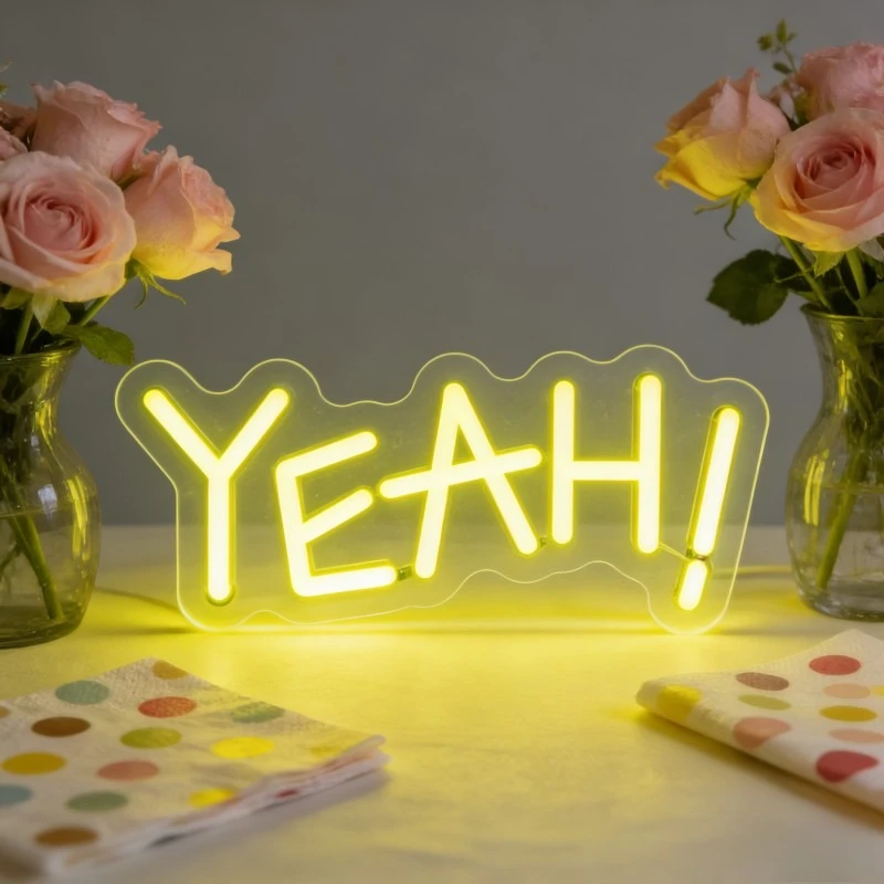 

ДА! Светодиодная неоновая вывеска с USB-питанием и регулировкой яркости для игровой комнаты, спальни, бара, гостиной, подарок на день рождения, украшение для стен