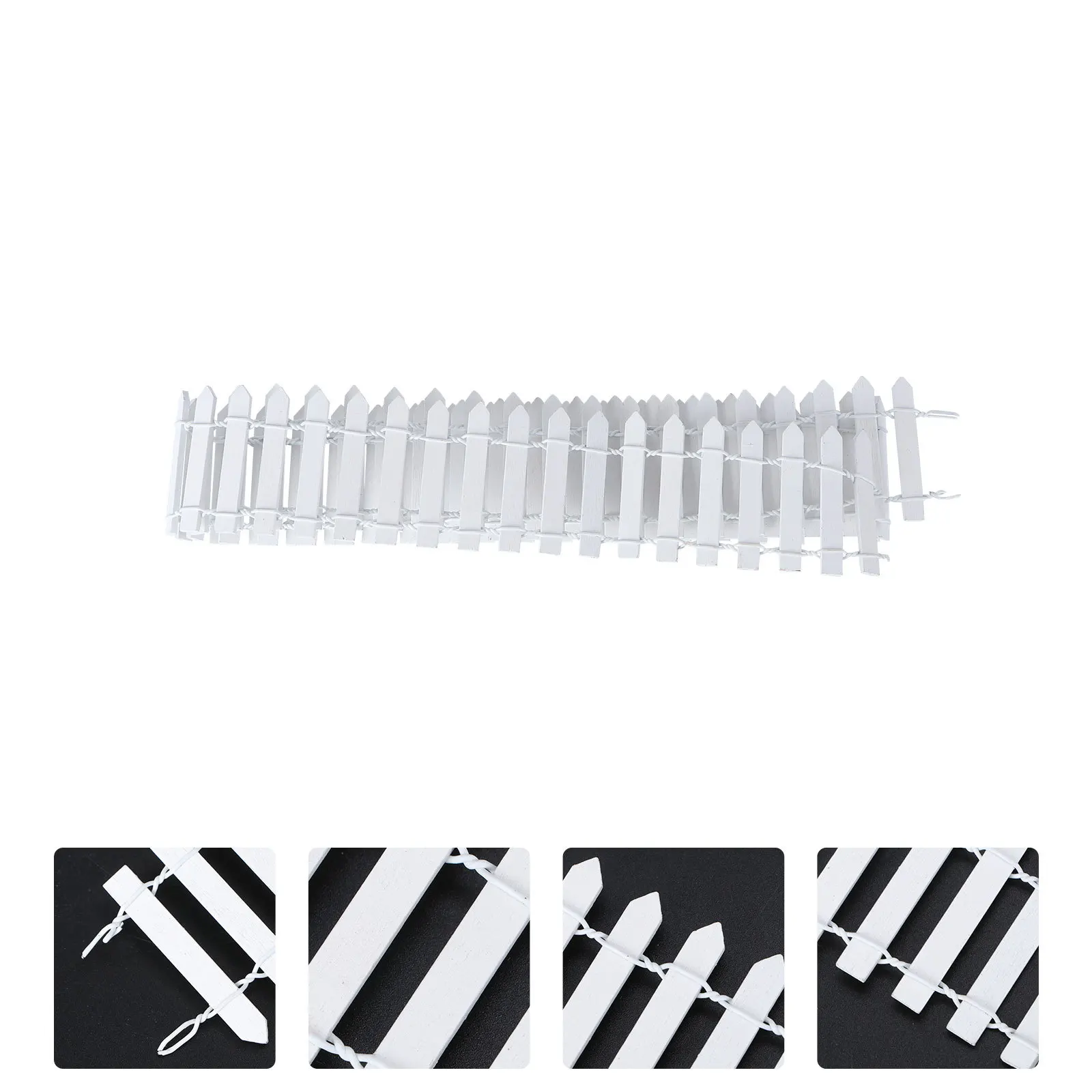 100cm x 5cm mini cerca de madeira flexível borda diy para casa de bonecas jardim pátio ao ar livre decoração paisagem realista ornamento