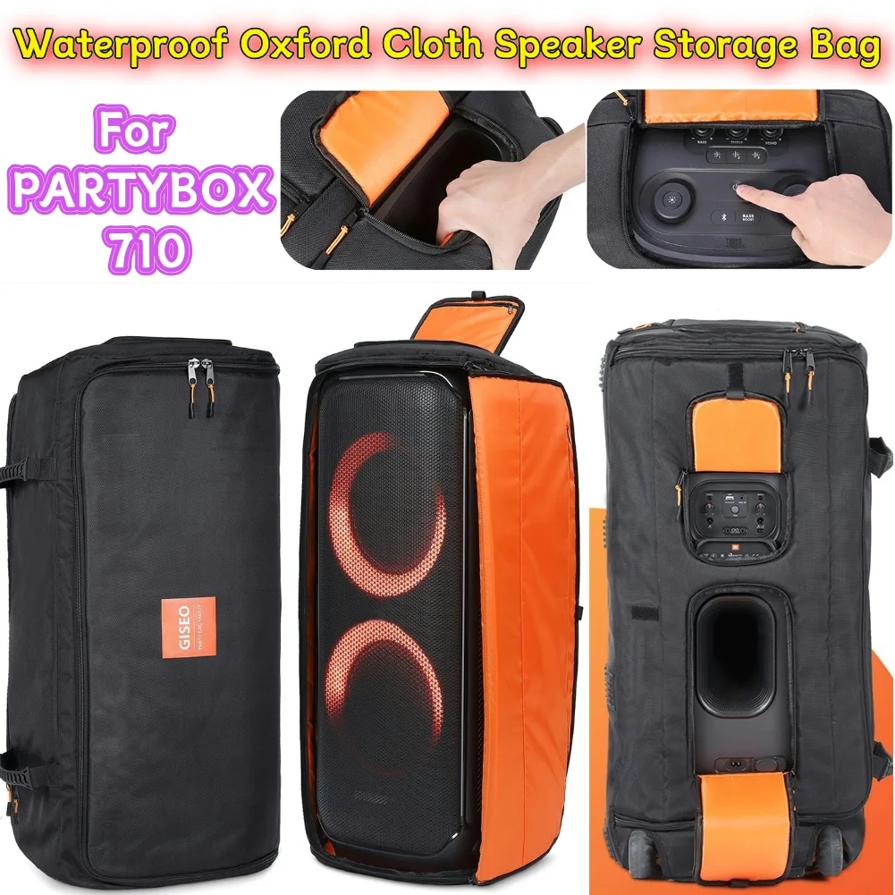 Waterproof Protection Speaker Storage Oxford Cloth Speaker Protective Case Double Zipper Storage Bags Pouch for JBL PARTYBOX 710