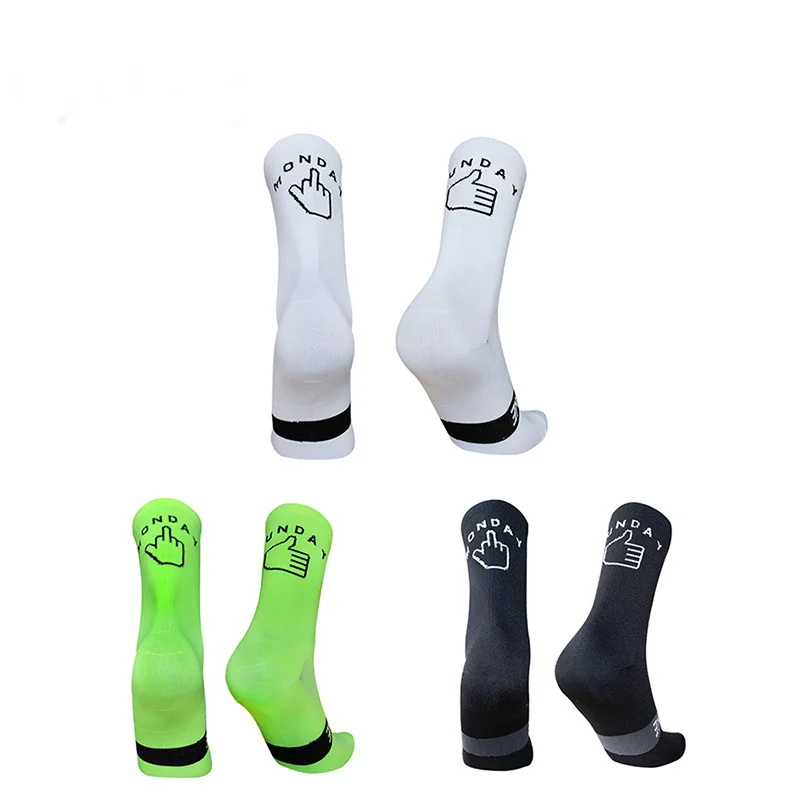 

Socks Bicycle Sunday Monday New Sport Breathable Road Running Cycling Socks Men Women Bike Socks calcetines ciclismo