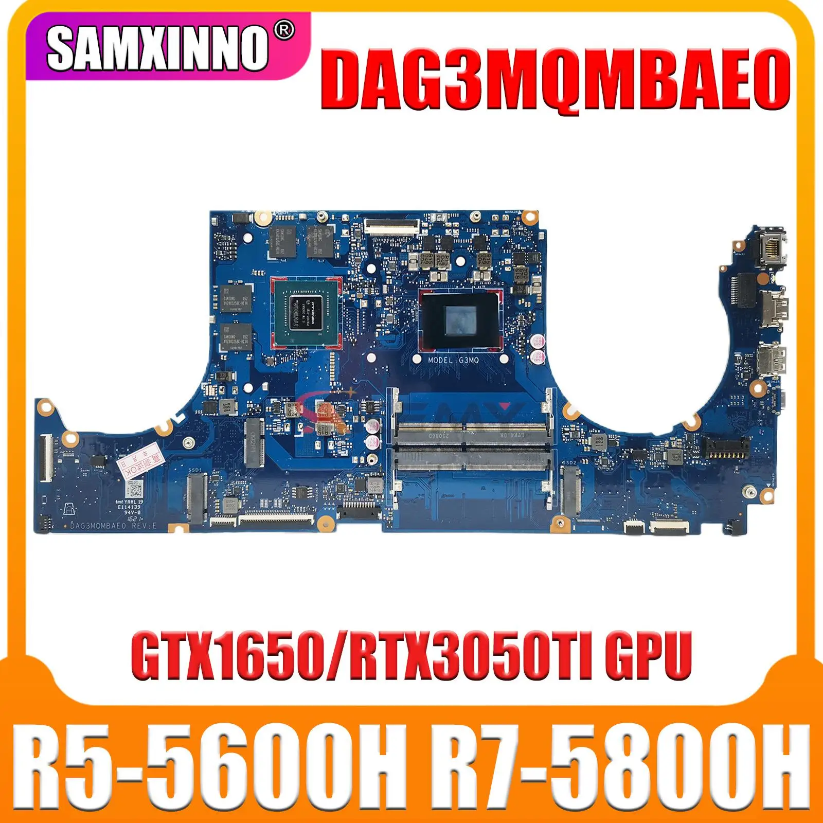 

For HP Victus 16-E Laptop Motherboard DAG3MQMBAE0 R5 CPU RTX3050Ti 4G GN20-P1-A1 Notebook Mainboard 100% Tested OK