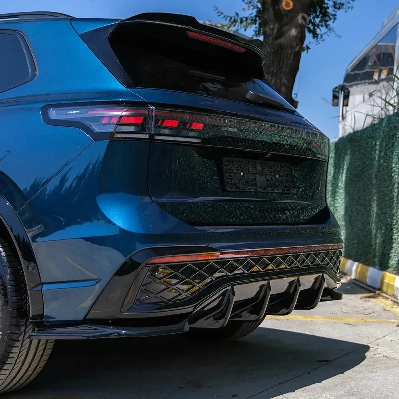 غطاء سبويلر خلفي على طراز MAXTON لسيارة Volkswagen Tiguan R-Line MK3 2024-Pre Car Rear Trunk Roof Lip Spoiler Wing Bodykit Tuning
