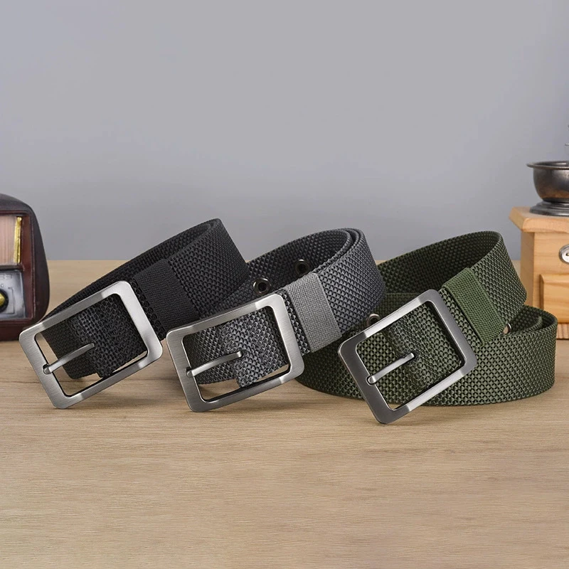 

High-quality Men's Alloy Pin Buckle Canvas Belt Fashionable Casual Jeans Belt Accessories Simple Men's Birthday Gifts