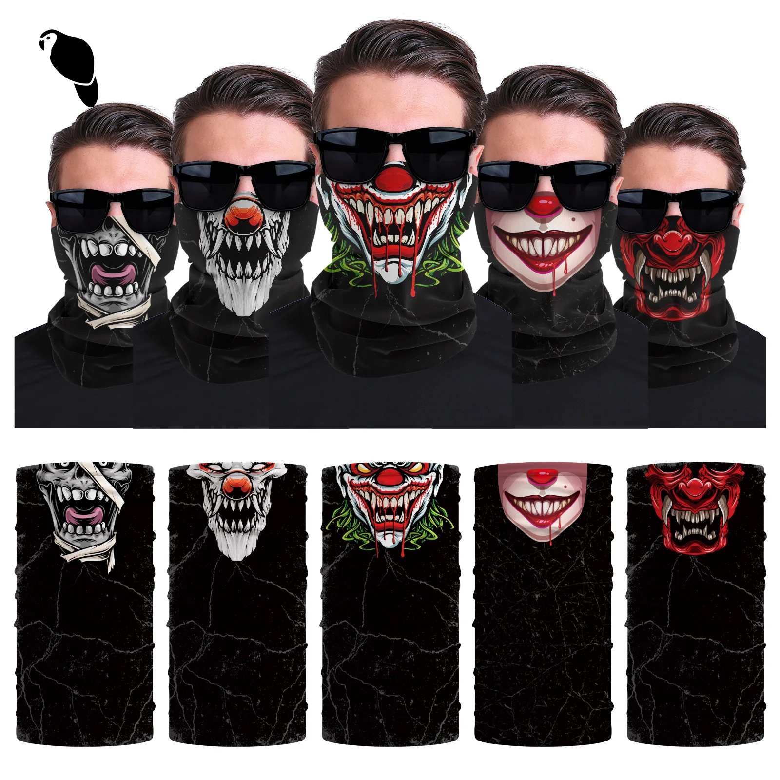 Xunhui Cross-border Half-face Skull Magic Headscarf, Outdoor Travel Shade Cycling Mask, UV Protection Neck Cover
