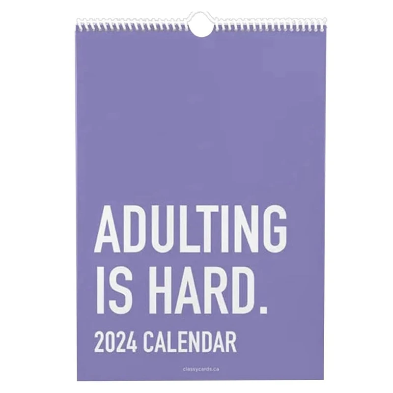 

ADULTING Is HARD 2024 CALENDAR 12-Month Schedule Paper Calendar 2024 Lovely Pooping Funny Gift Home 20 X 30Cm