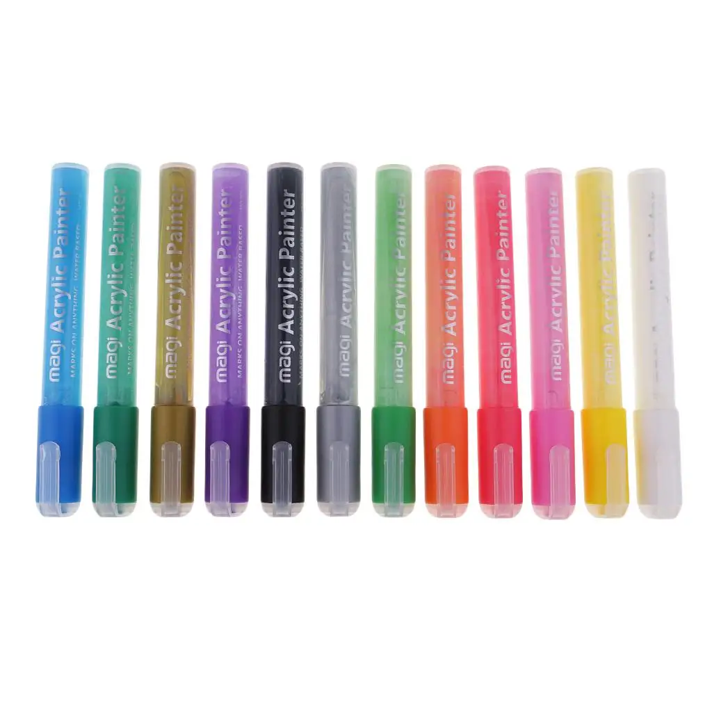 

12 Colors Acrylic s Art Permanent Painting Pen Album Marker Pen