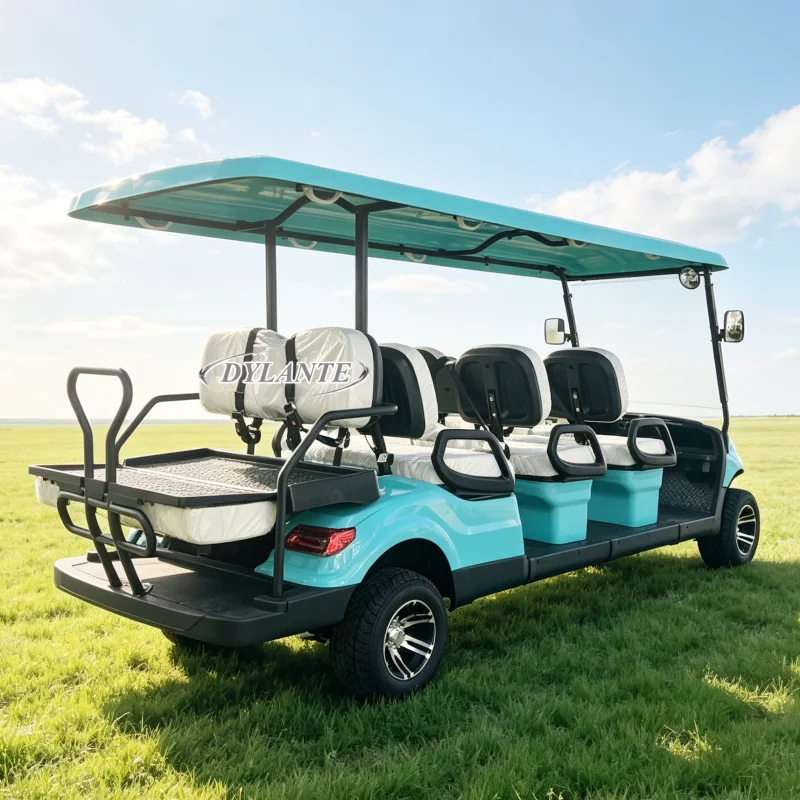 Sightseeing Cart 6 8 Seater Electric Vehicle 72V Lithium Battery Hydraulic Shock Absorber Aluminum Wheels Full Canopy Resort