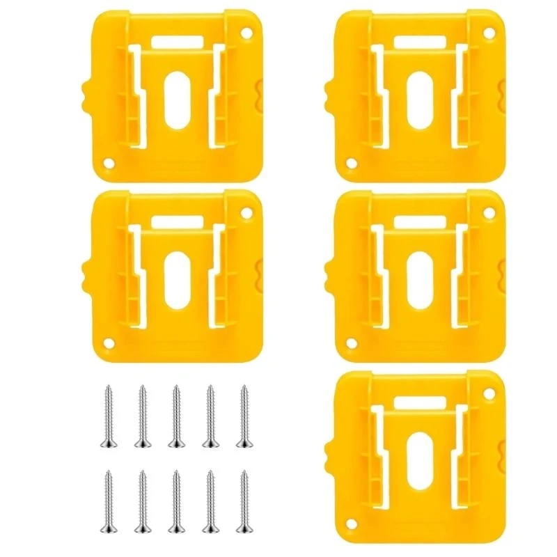 D84F Pack of 5 Electric Tool Battery Mounts Bracket Fixing for Secure Storage in Workbenches Repair Shops Quick Installation