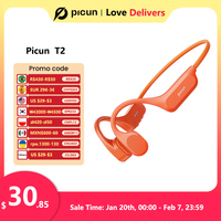 Picun T2 Bone Conduction Earphone IPX8 32GB Bluetooth 5.4 Wireless Headset Hands-free with Mic Waterproof Earbud for Swim Riding