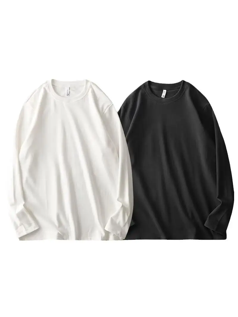 

Double-Sided Fce round Ne Base irt Men's Autumn Winter Loose Long Sve T-irt Warm Versatile Inner Wear Color