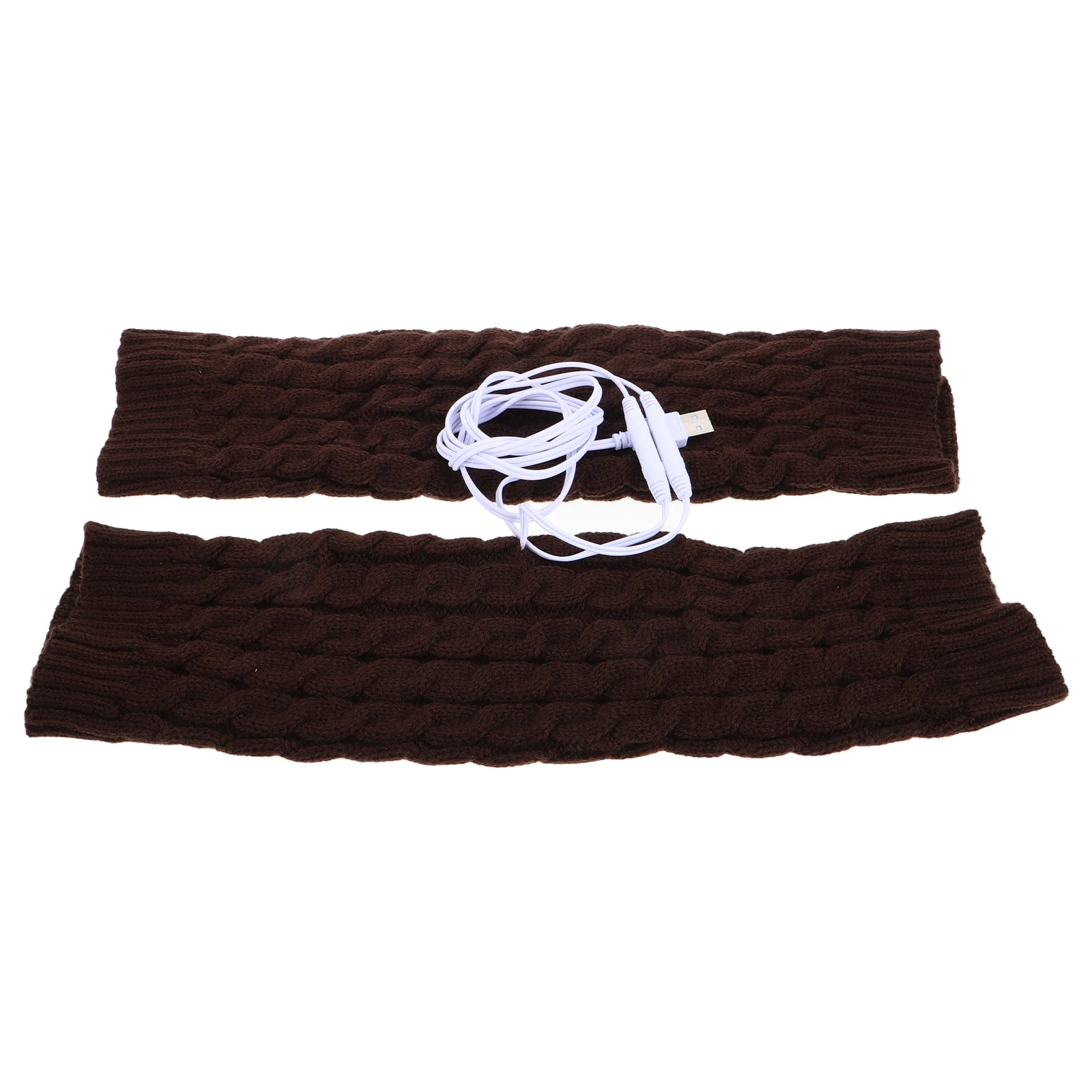 

Electric Heating Socks Cable Knit Leg Warmers Thermal Cream Gray Compression Sleeves over Knee Outdoor Dance