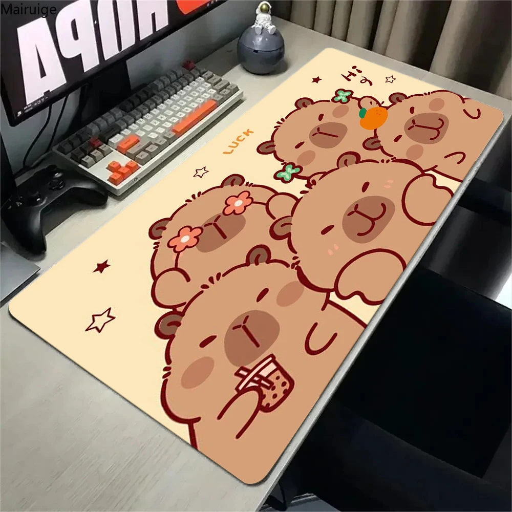 

Capybara Mousepad Keyboard Mat Table Mat Students Cabinet Gamer Desktop Mousepad Cup Mats Anti-wrinkle Non-slip Deskpad