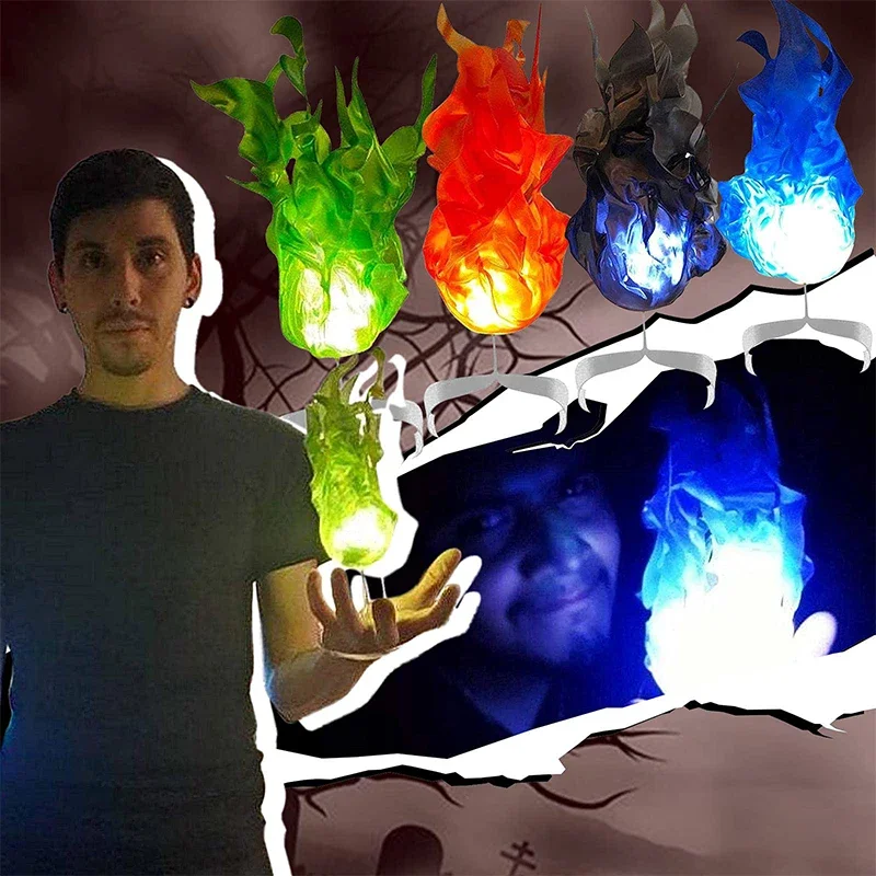 New Halloween Floating Fireball Prop Funny Luminous Floating Handheld Flame Ball 2025 Party Cosplay Supplies Decoration