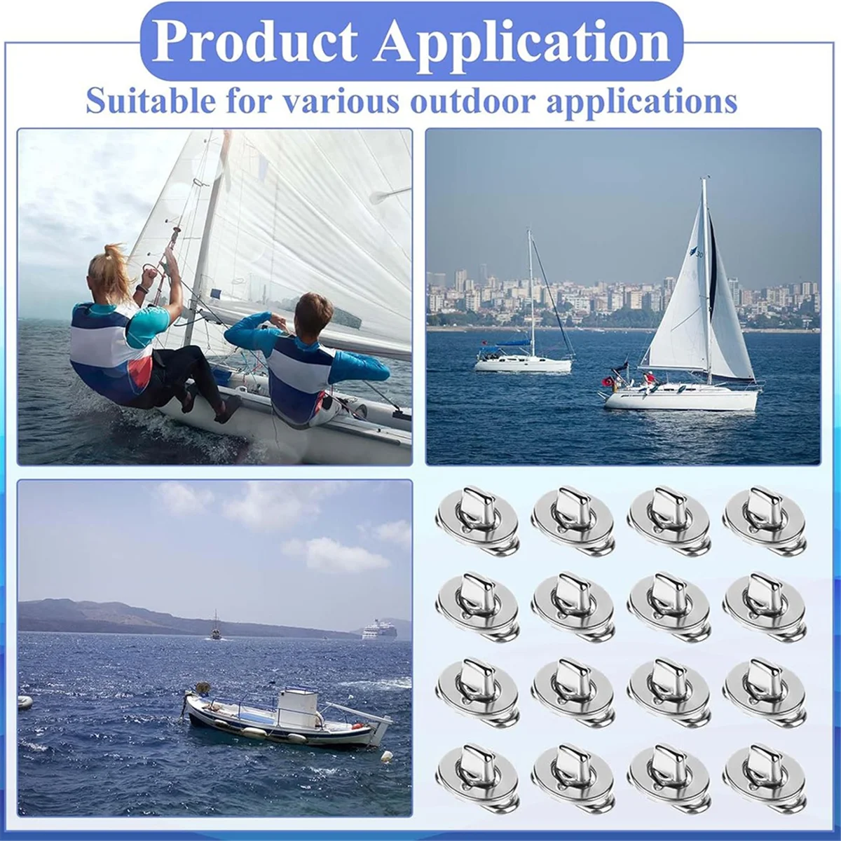 A88M Juego de 50 Uds de sujetadores de bloqueo giratorio de grado, ojales y tachuelas de botón giratorio, sujetadores marinos de lona, botón de giro