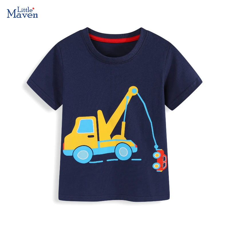 Little Maven Baby Jungen Kinderkleidung Tops T-Shirts 2026 Sommer Cartoon Rocket Space T-Shirts Teenager T-Shirts Kinderkleidung