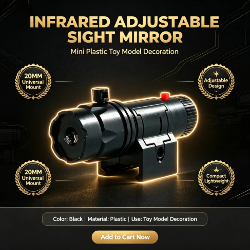 Black Mini Decor Optical Module with Mount Base, Adjustable Compact Hobby Accessory, Delicate Display Ornament