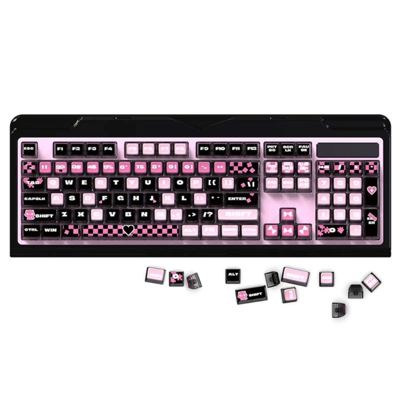 652F ASA Height Keycaps Cartoon Teen Girl Theme Pudding Keycap for 116 Key Mechanical Keyboards Enhances Typing Gift