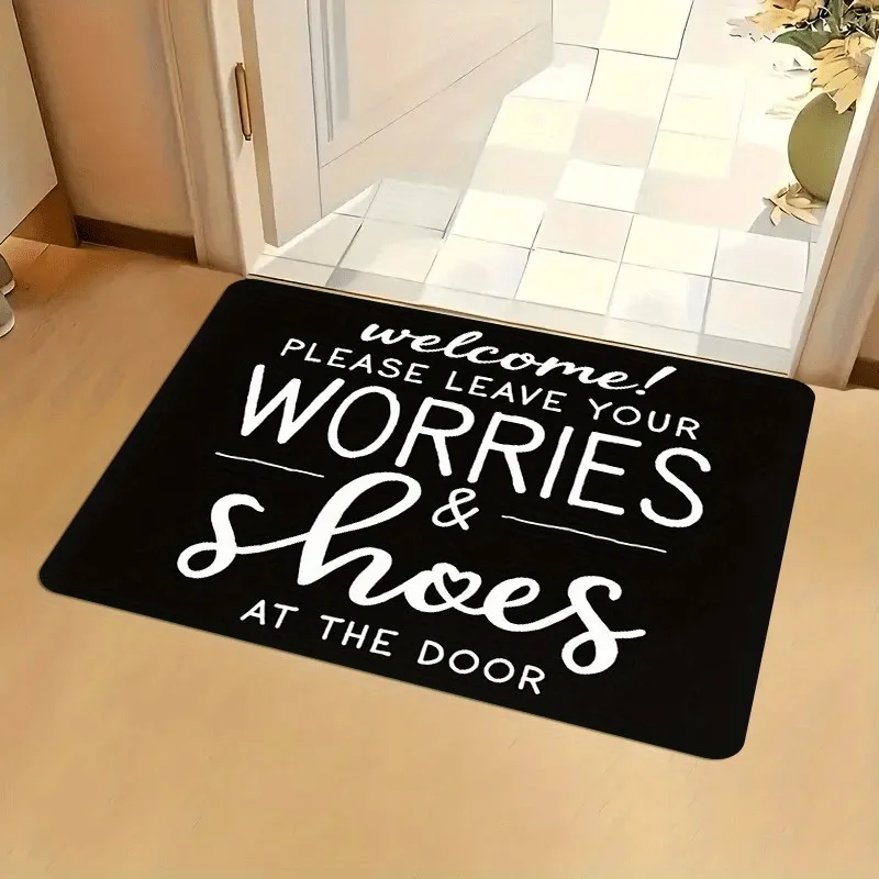 Turquoise Background Lemon Leaf Mediterranean Mandala Border Print Anti Slip Entrance Doormat Summer Fruit Entry Floor Mat