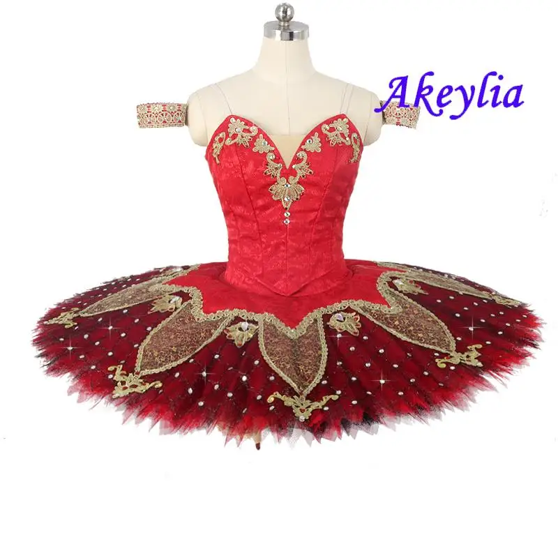 

La Esmeralda ballet tutu professional Split international competition Red Black ballet stage costumes platter tutu pancake 0453