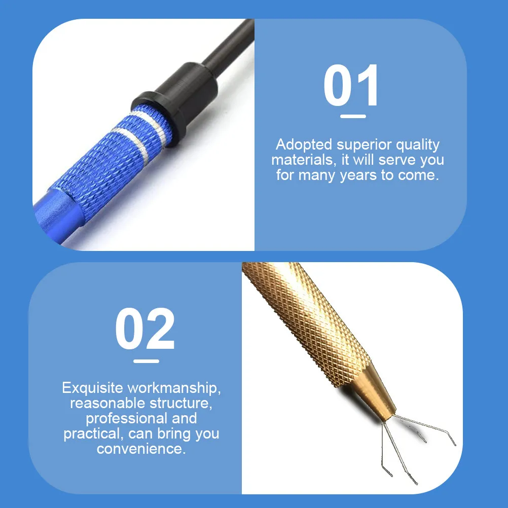 2Pcs Diamond 4-Claw Grabber Pickup Tool Stainless Steel Bead Holder Electronic Component Catcher Repair Tool for Jewelry