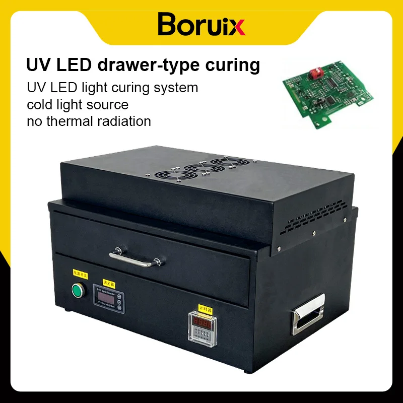 

UV LED drawer type curing box small desktop adhesive curing machine optical shadowless adhesive curing tools