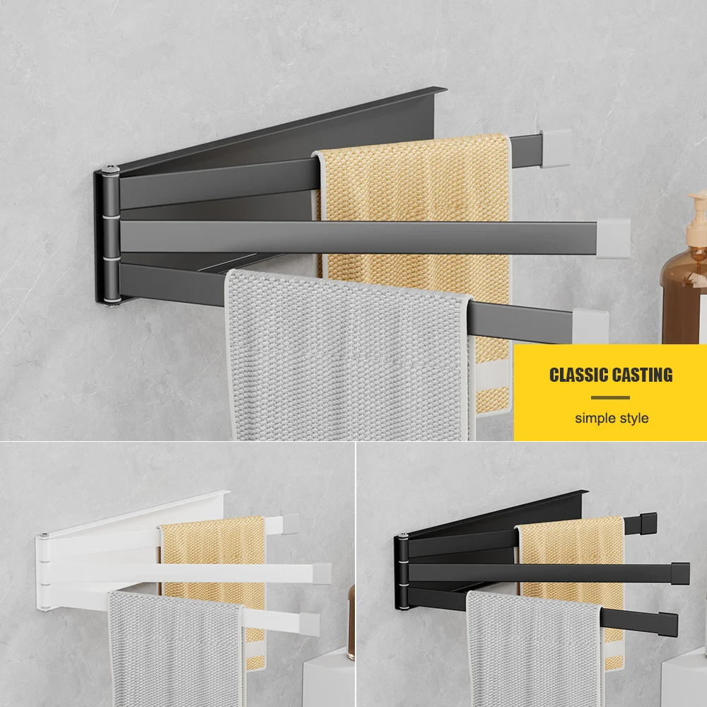 Bathroom Towel Racks No Drill Double Adhesive Towel Bar Stainless Steel Black 24 CM Towel Rack for Bathroom and Kitchen