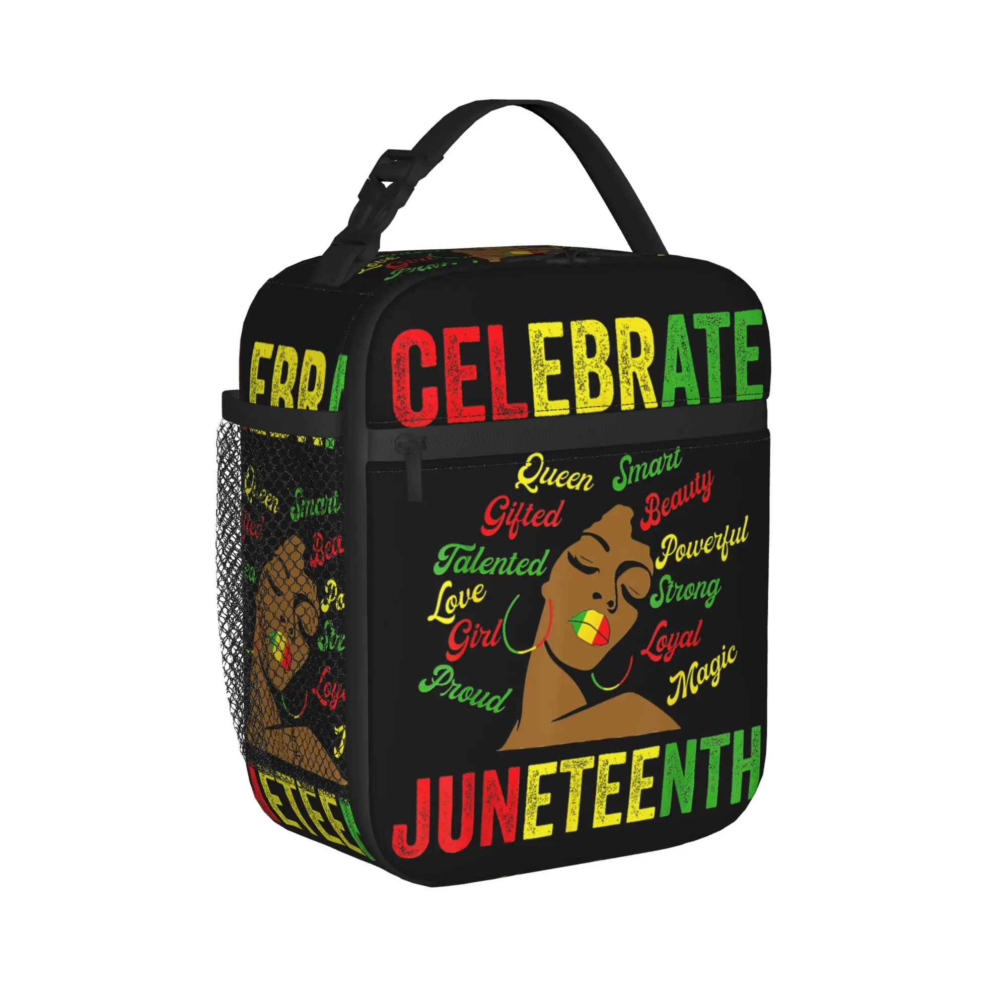 Juneteenth 1865 Black History Insulated Lunch Bag Thermal Bag Meal Container  Portable Tote Lunch Box Girl Boy Work  Travel