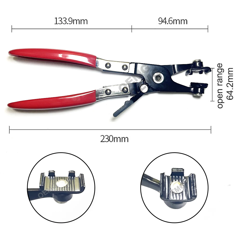 Car Hose Clamp Plier for Removal Installation of Ring-Type or Flat-Band Automotive Water Pipe Locking Pliers Repair Tool