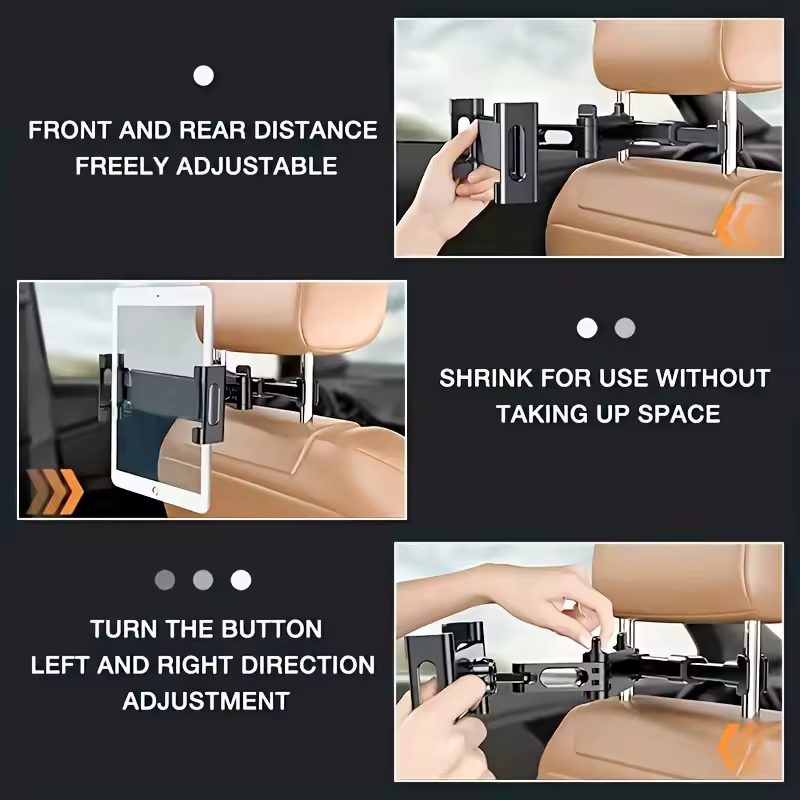Universal Car Tablet Holder Back Seat Headrest Mount For iPad Air Mini Pro 4-13 Inch 360 Rotation Rear Pillow Phone Clamp Stand - Image 6