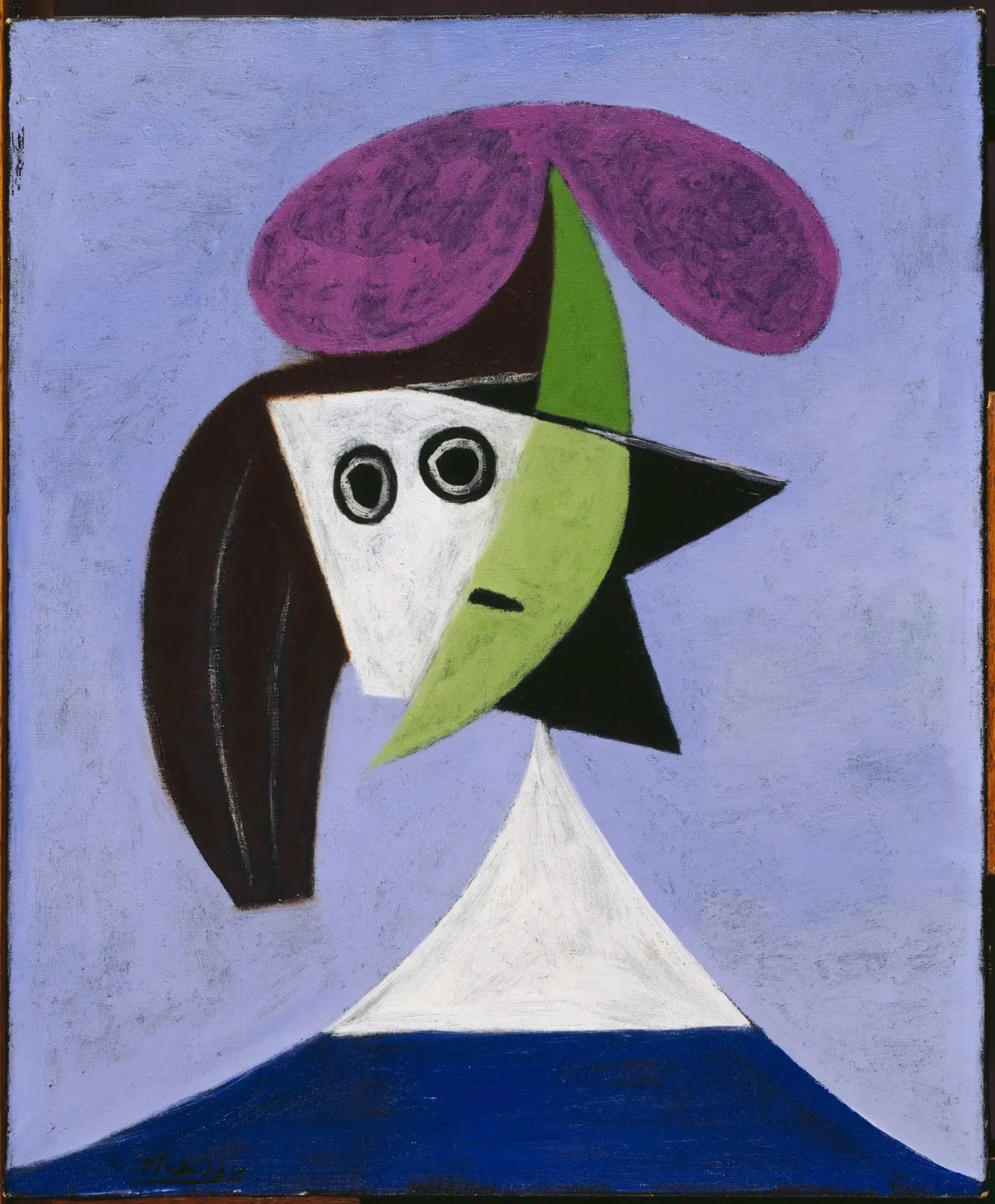 Oil Painting Reproduction on Linen canvas,Woman with hat (Olga) by Pablo picasso,Museum Quality,Free fast shipping